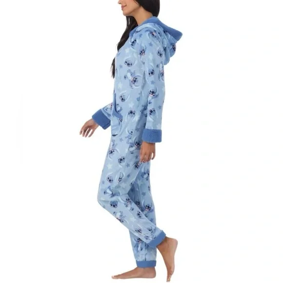 Disney Stitch Women's One Piece Pajama, Blue, XS NWT - Picture 4 of 5